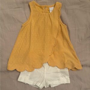 Tahari Girl’s Textured Tank with Bow and Short Set / Size 2T